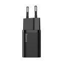 BASEUS ŁADOWARKA SIECIOWA Z KABLEM USB-C DO LIGHTNING 1M 20W TZCCSUP-B01 CZARNY