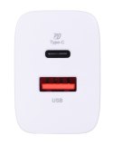 Ładowarka sieciowa QM16 QC3.0+PD USB-C USB-A 18W - wtyczki EU, US, UK, AU