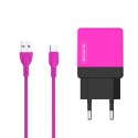 SOMOSTEL ŁADOWARKA SIECIOWA 2A + KABEL TYP-C RÓŻOWY 2100MAH 2XUSB DUAL USB-C SMS-A53 SMS-A53 RÓŻOWA