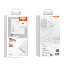 SOMOSTEL ŁADOWARKA SIECIOWA 65W GAN KABEL TYP-C Q15 POWER DELIVERY WHITE