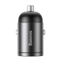 BASEUS MINI ŁADOWARKA SAMOCHODOWA VCHX-B0G TINY STAR USB-C, QC 4.0+, PD, 30W (SZARA)