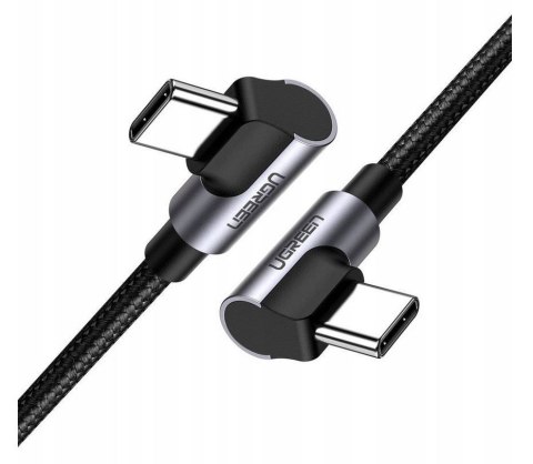 UGREEN KABEL USB-C DO USB-C KĄTOWY, US323, PD, 3A, 60W, 1M CZARNY