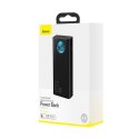 BASEUS POWERBANK BASEUS AMBLIGHT, 30000MAH, QC 3.0, PD, 3A, 65W (CZARNY)