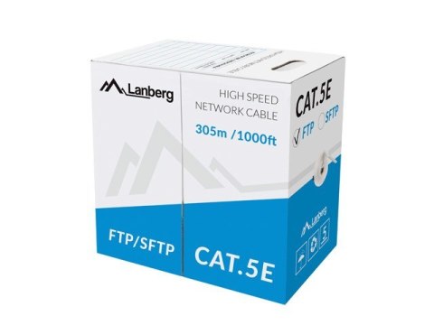 LANBERG KABEL LAN FTP 100MB/S 305M LINKA CCA SZARY