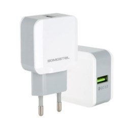 SOMOSTEL ŁADOWARKA SIECIOWA 3A QUICK CHARGE 3100MA 1XUSB SMS-A12 BIAŁA