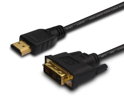 Kabel SAVIO cl-10 (HDMI M - DVI-D M; 1,5m; kolor czarny)