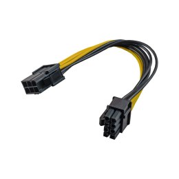 Kabel Akyga AK-CA-07 (PCI-E 6-pin F - PCI-E 8-Pin M; 0,20m; kolor biały, kolor czarny, kolor żółty)
