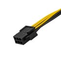 Kabel Akyga AK-CA-07 (PCI-E 6-pin F - PCI-E 8-Pin M; 0,20m; kolor biały, kolor czarny, kolor żółty)