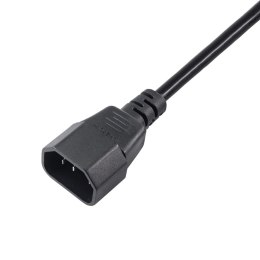 Kabel Akyga AK-PC-03A (C14 / IEC C14 / IEC 320 C14 M - C13 M; 1,8m; kolor czarny)