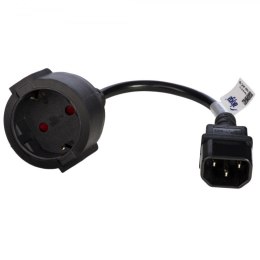 Kabel Akyga AK-PC-10A (C14 / IEC C14 / IEC 320 C14 M - Schuko F; 0,15m; kolor czarny)