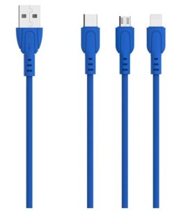 SOMOSTEL ŁADOWARKA SIECIOWA 2A + KABEL MICRO USB NIEBIESKI SOMOSTEL 2100MAH 2XUSB DUAL SMS-A53 SMS-A53 NIEBIESKA