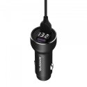 SOMOSTEL ŁADOWARKA SAMOCHODOWA 5A CZARNA MIERNIK + KABEL MICRO 30W 2XUSB DUAL QUICK CHARGE QC 3.0 METAL SMS-A89 CZARNA