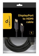 Kabel GEMBIRD CC-DP-HDMI-5M (HDMI M - DisplayPort M; 5m; kolor czarny)