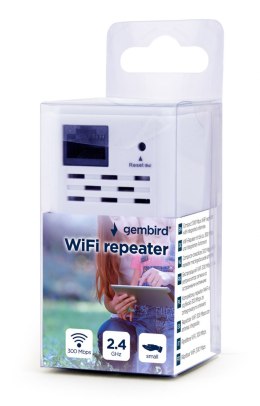 GEMBIRD WIFI REPEATER MINI WNP-RP300-03 B/G/N300 + GNIAZDO RJ45, DO GNIAZDKA 230V, BIAŁY