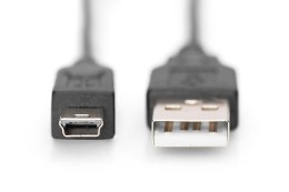 Kabel Assmann AK-300130-018-S (USB 2.0 M - Mini USB M; 1,8m; kolor czarny)