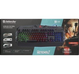 DEFENDER KLAWIATURA GAMINGOWA MEMBRANOWA WEREWOLF GK-120DL PODŚWIETLENIE RGB 45124