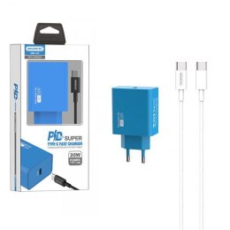 SOMOSTEL ŁADOWARKA SIECIOWA 20W + KABEL TYP-C DO TYP-C NIEBIESKA SOMOSTEL POWER DELIVERY SMS-A78 NIEBIESKA