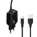 SOMOSTEL ŁADOWARKA SIECIOWA 3A + KABEL TYP-C 18W CZARNA USB-C SOMOSTEL 3000MAH USB SMS-Q02 FAST CHARGING SMSQ02 B