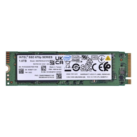 Intel SSD 670p Series (1.0TB, M.2 80mm PCIe 3.0 x4)