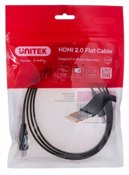 UNITEK KABEL HDMI 2.0 4K60HZ, PŁASKI, 1,5M