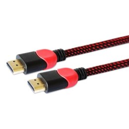 Kabel SAVIO GCL-01 (HDMI M - HDMI M; 1,8m; kolor czarno-czerwony)