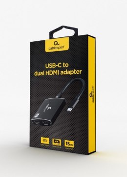 GEMBIRD ADAPTER USB TYP-C DO 2X HDMI 4K 60HZ, CZARNY