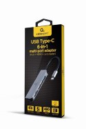 GEMBIRD MULTI ADAPTER USB TYP-C 6W1 (HUB + HDMI + CZYTNIK KART) SREBRNY