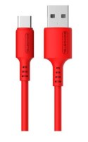 SOMOSTEL KABEL 3100MAH QUICK CHARGER 1.2M SMS-BP06 MACARON TYP-C RED