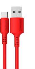 SOMOSTEL KABEL 3100MAH QUICK CHARGER 1.2M SMS-BP06 MACARON TYP-C RED