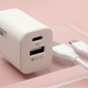 SOMOSTEL ŁADOWARKA SIECIOWA DUAL USB 30W POWER DELIVERY+ QC3.0 KABEL TYP-C SMS-Q13 WHITE