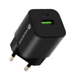 EVERACTIVE ŁADOWARKA SIECIOWA GAN SC-390QB Z GNIAZDEM USB QC3.0 ORAZ USB-C PD PPS 30W SC-390QB