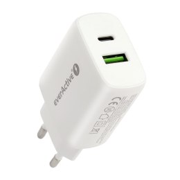 EVERACTIVE ŁADOWARKA SIECIOWA Z GNIAZDEM USB QC3.0 ORAZ USB-C PD PPS 25W SC-370Q