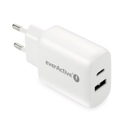 EVERACTIVE ŁADOWARKA SIECIOWA Z GNIAZDEM USB QC3.0 ORAZ USB-C PD PPS 25W SC-370Q