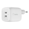 Ładowarka Belkin BoostCharge Pro Dual USB-C PD 3.0 PPS GaN Wall Charger 45W White