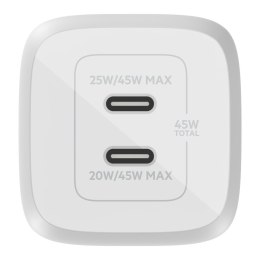 Ładowarka Belkin BoostCharge Pro Dual USB-C PD 3.0 PPS GaN Wall Charger 45W White