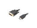 Kabel Lanberg CA-HDDV-10CC-0005-BK (HDMI M - DVI-D (18+1) M; 0,50m; kolor czarny)