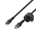 BELKIN KABEL USB-C TO LIGHTNING BRAIDED SILICONE 3M, BLACK