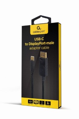 GEMBIRD ADAPTER NA KABLU USB TYP-C DO DISPLAYPORT (M) 4K 60HZ, 2M, CZARNY