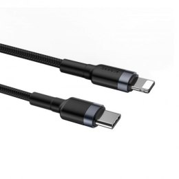 BASEUS KABEL USB-C CATLKLF-G1 DO LIGHTNING PD CAFULE, 18W, 1M (CZARNO-SZARY)