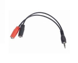 Adapter GEMBIRD CCA-417 (Mini Jack M - 2x Mini Jack F; 0,20m; kolor czarny)