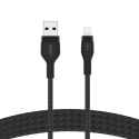 BELKIN KABEL USB-A TO LTG OPLOT SILICONE 3M,CZARN