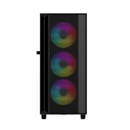 GEMBIRD OBUDOWA FORNAX 4000 MIDI-TOWER (2X USB 3.0, 1X USB 2.0, HD AUDIO, SZKLANY PANEL BOCZNY, PODŚWIETLENIE ARGB) CZARNA