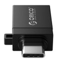 ORICO ADAPTER USB-C - USB-A 3.1, M/F, CZARNY, ALU