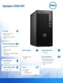 Komputer Optiplex 3000 MT/Core i3-12100/8GB/256GB SSD/Integrated/DVD RW/No Wifi/Kb/Mouse/W11Pro/3Y