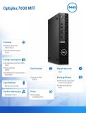 Komputer Optiplex 7000 MFF/Core i5-12500T/16GB/256GB SSD/Integrated/No Wifi/Wireless Kb & Mouse/W11Pro/vPro/3Y