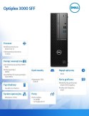 Komputer Optiplex 3000 SFF/Core i3-12100/8GB/256GB SSD/Integrated/No Wifi/Kb/Mouse/W11Pro/3Y