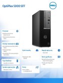 Komputer Optiplex 5000 SFF/Core i5-12500/16GB/256GB SSD/Integrated/DVD RW/No Wifi/Wireless Kb & Mouse/W11Pro/3Y