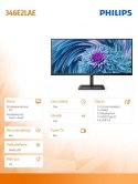 Monitor 34 cale 346E2LAE VA HDMI DP USB-C HAS Głośniki